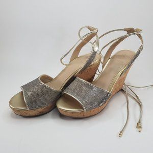GUC Guess Silver Sparkle Platform Wedges 6.5